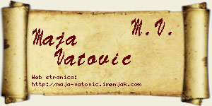 Maja Vatović vizit kartica